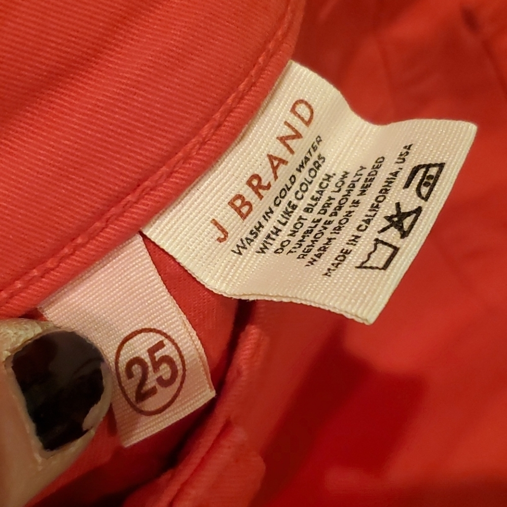 ❤ J BRAND RED LIGHTWEIGHT SUMMER SKINNY LEGGING JEANS, 0 (25) - Picture 6 of 7
